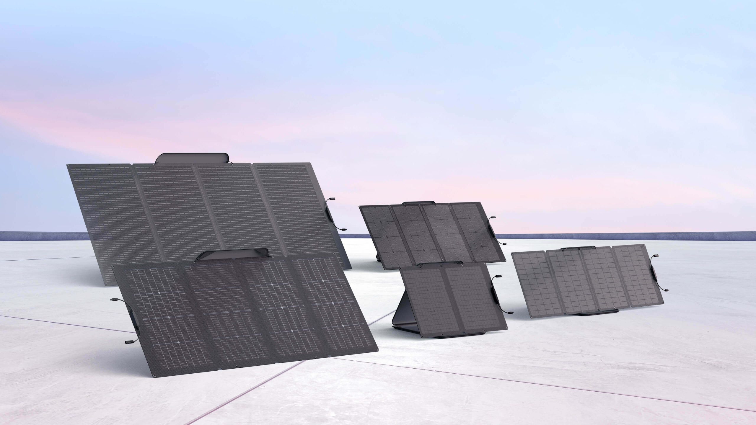 EcoFlow 400W Solar Panel - порівняння розмірів з іншими панелями лінійки