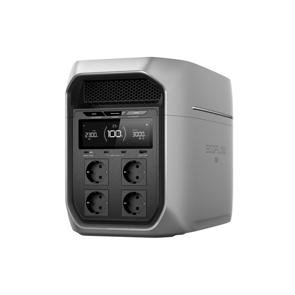 EcoFlow DELTA 3 Max — панель роз’ємів з європейськими розетками (EU Schuko)