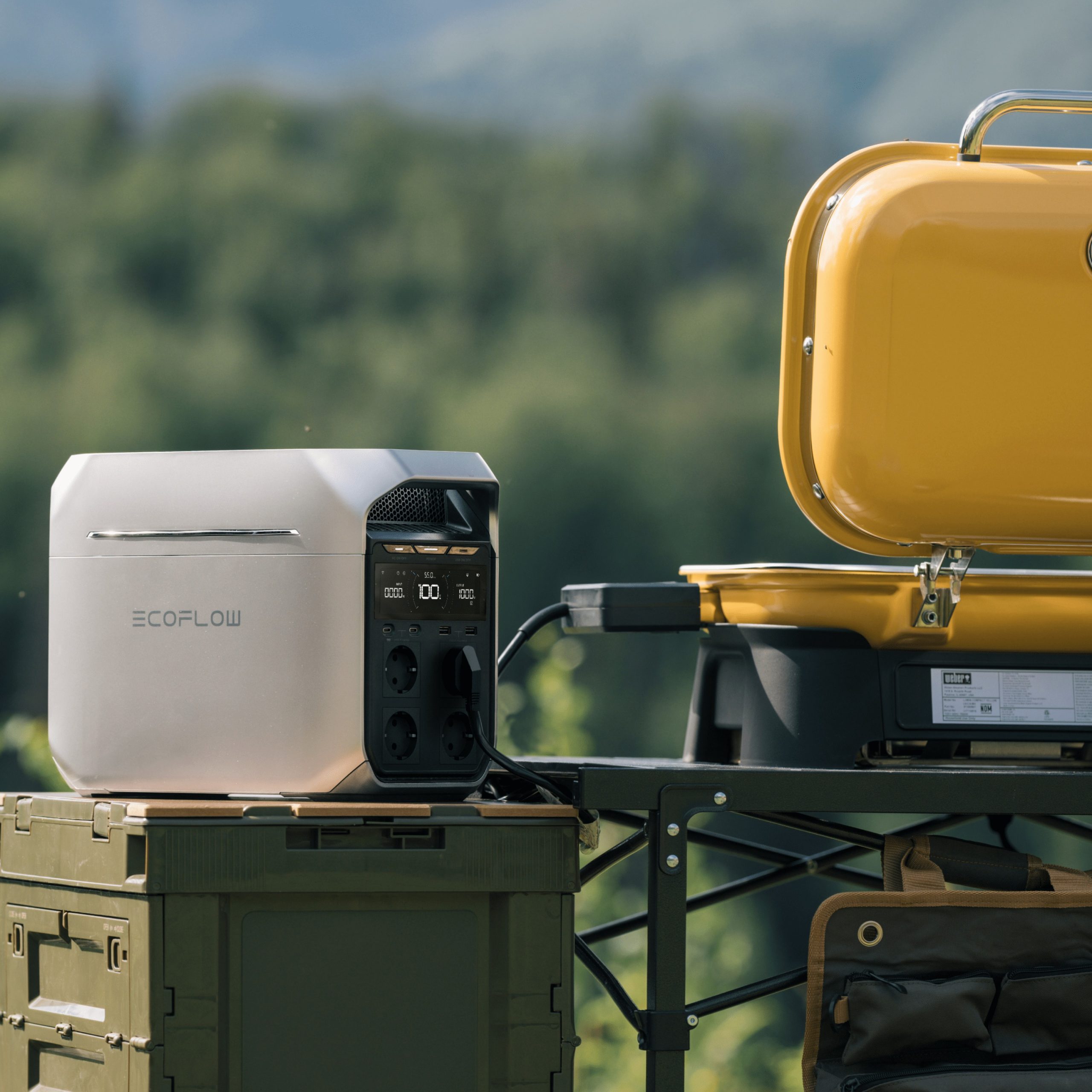 EcoFlow DELTA 3 у побуті — європейські розетки на панелі станції