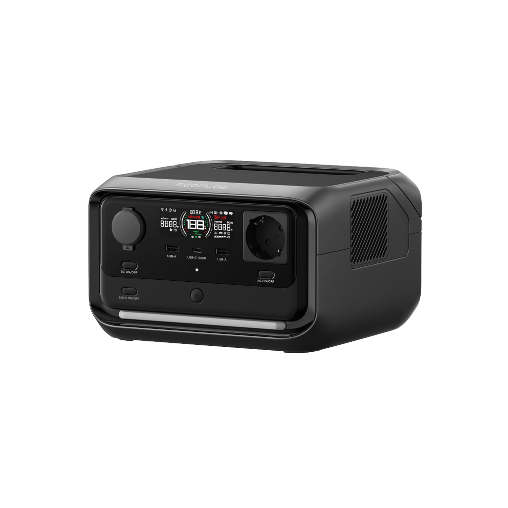 EcoFlow RIVER 3 Max — панель роз’ємів з європейськими розетками (EU Schuko)